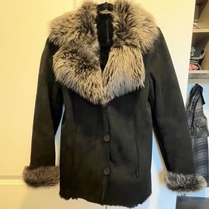 Shearling and fur coat